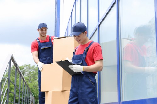 Commercial removals vehicle outside a local business premises