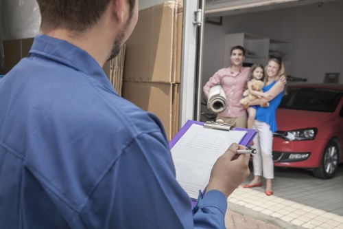 Removal crew organising furniture delivery for a local Ickenham property