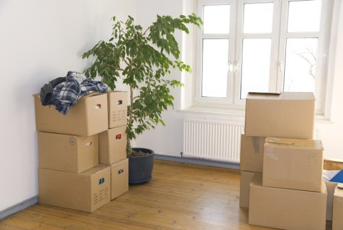 Removal van and moving boxes for a home move in Ickenham