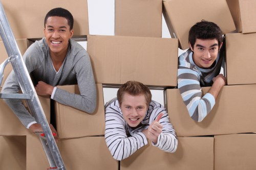 Local removals team handling access challenges on an Ickenham street