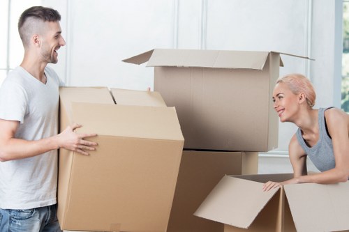 Packed boxes ready for a house removal in Ickenham