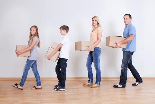 Packing boxes and furniture ready for a local move